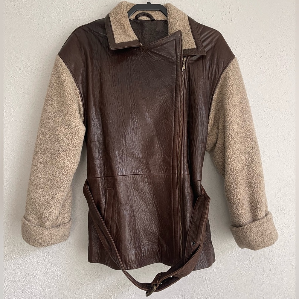 Vintage VAKKO Sport 100% Leather and Shearling Jacket - Picture 2 of 8